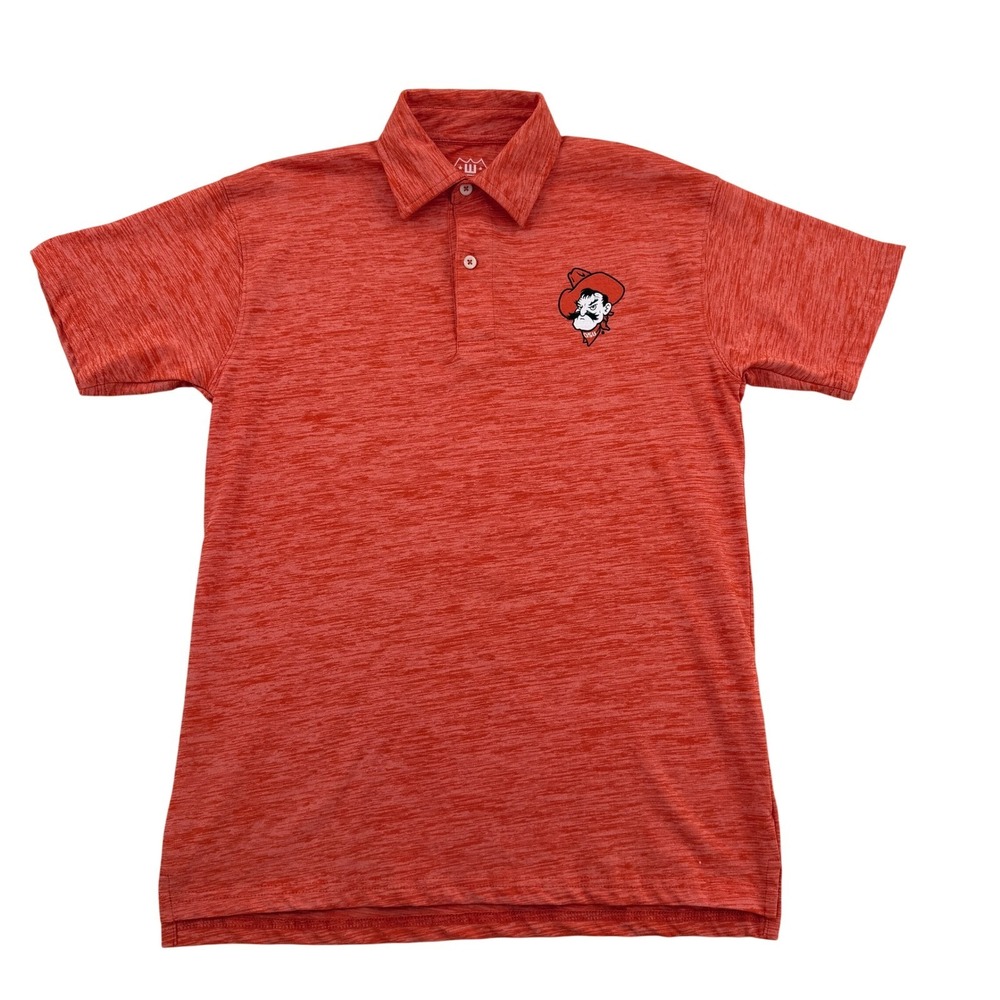 Wes and Willy Oklahoma State University OSU Cowboys Polo Shirt Orange Kids XL